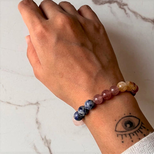 8MM I Deserve It All Gemstone Natural Crystal Bracelet