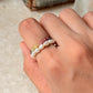 Natural Crystal Stretchy Multi Tourmaline Box & Fresh Water Pearl Rings