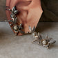 925 Sterling Silver Pearl Flower Leaf Studs Earrings
