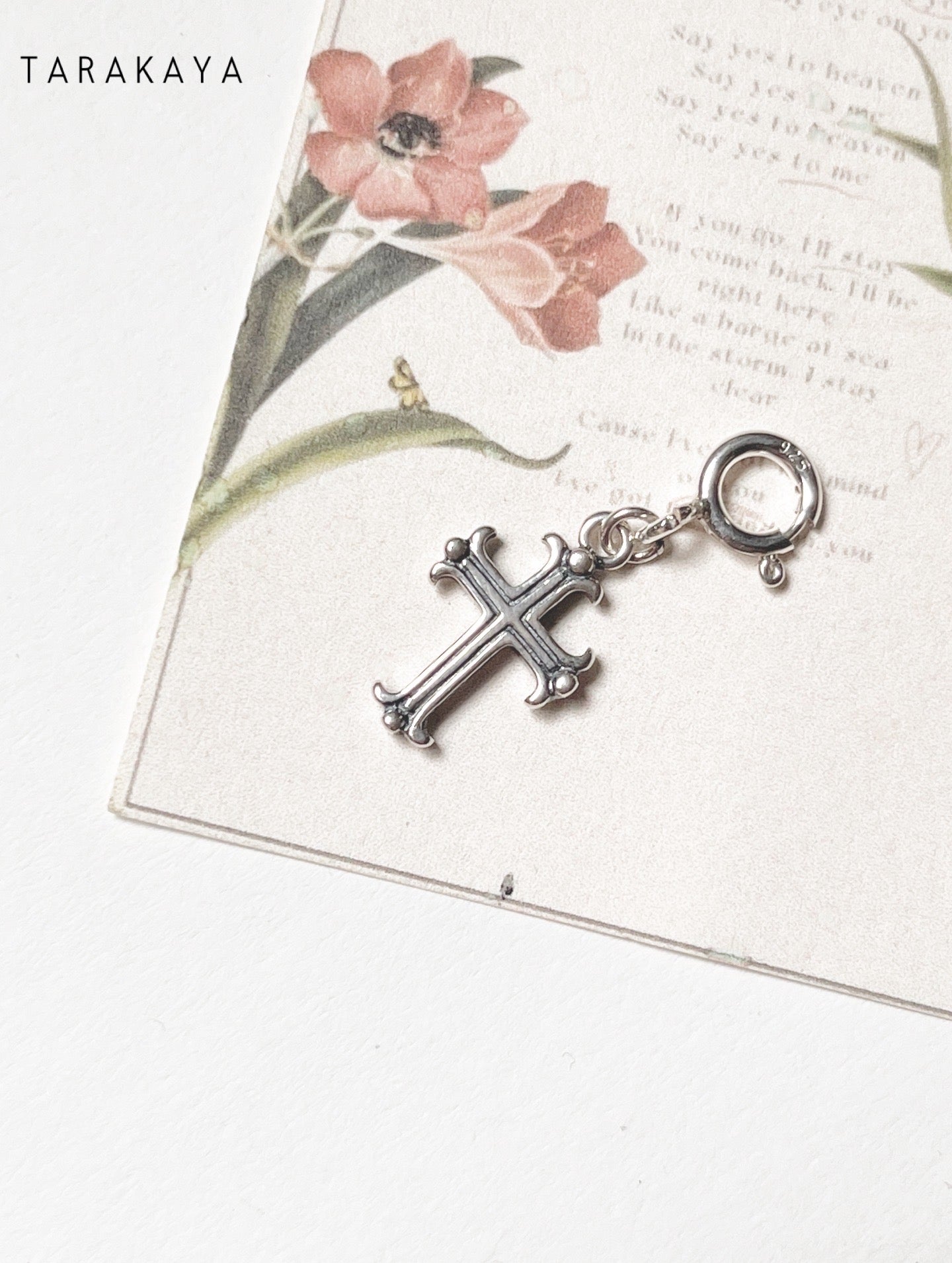 Vintage Italian Small Cross 925 Sterling Silver Pendant /Charm
