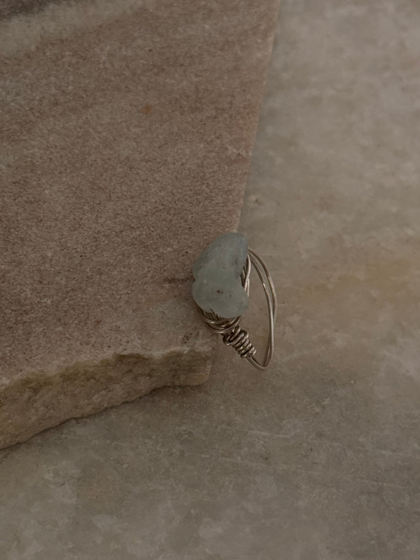 925 Sterling Silver Aquamarine Butterfly Wire Wrapped Handcrafted Ring