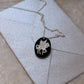 925 Sterling Silver Black Onyx, Mother of Pearl Unicorn Carved Handcrafted Necklace