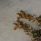925 Sterling Silver Gold Plated Antique Moissanite Polki Green Onyx , Fresh Water Pearls Statement Earrings