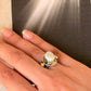 925 Sterling Silver Baroque Pearl Rustic Fusion Handcrafted Ring