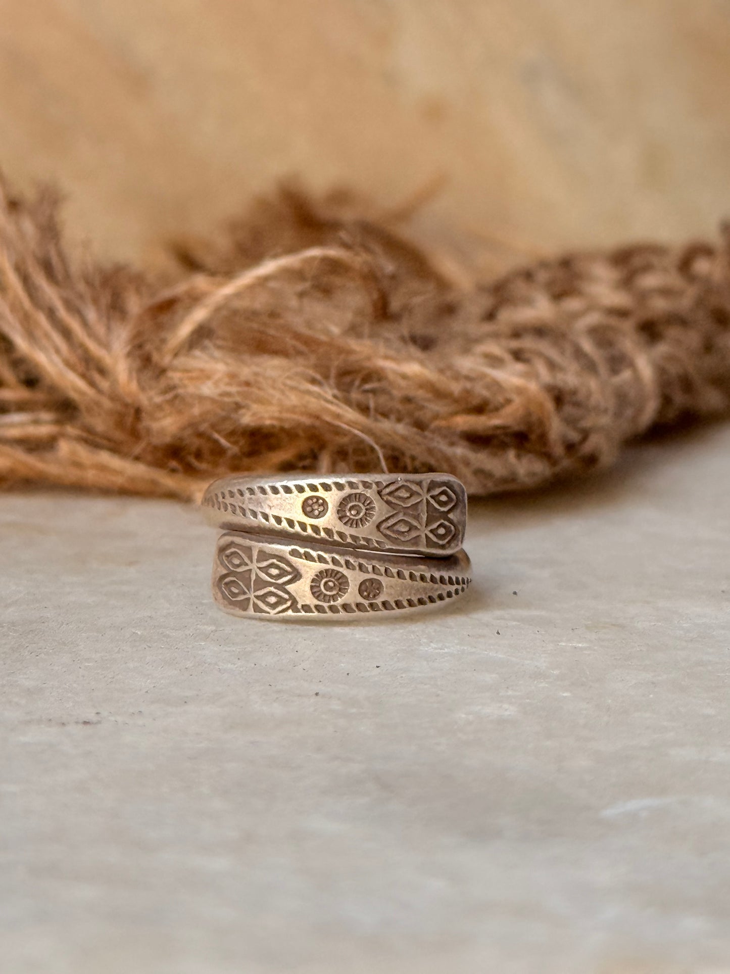 925 Sterling Silver Bohemian Hill Tribe Handcrafted Adjustable Ring
