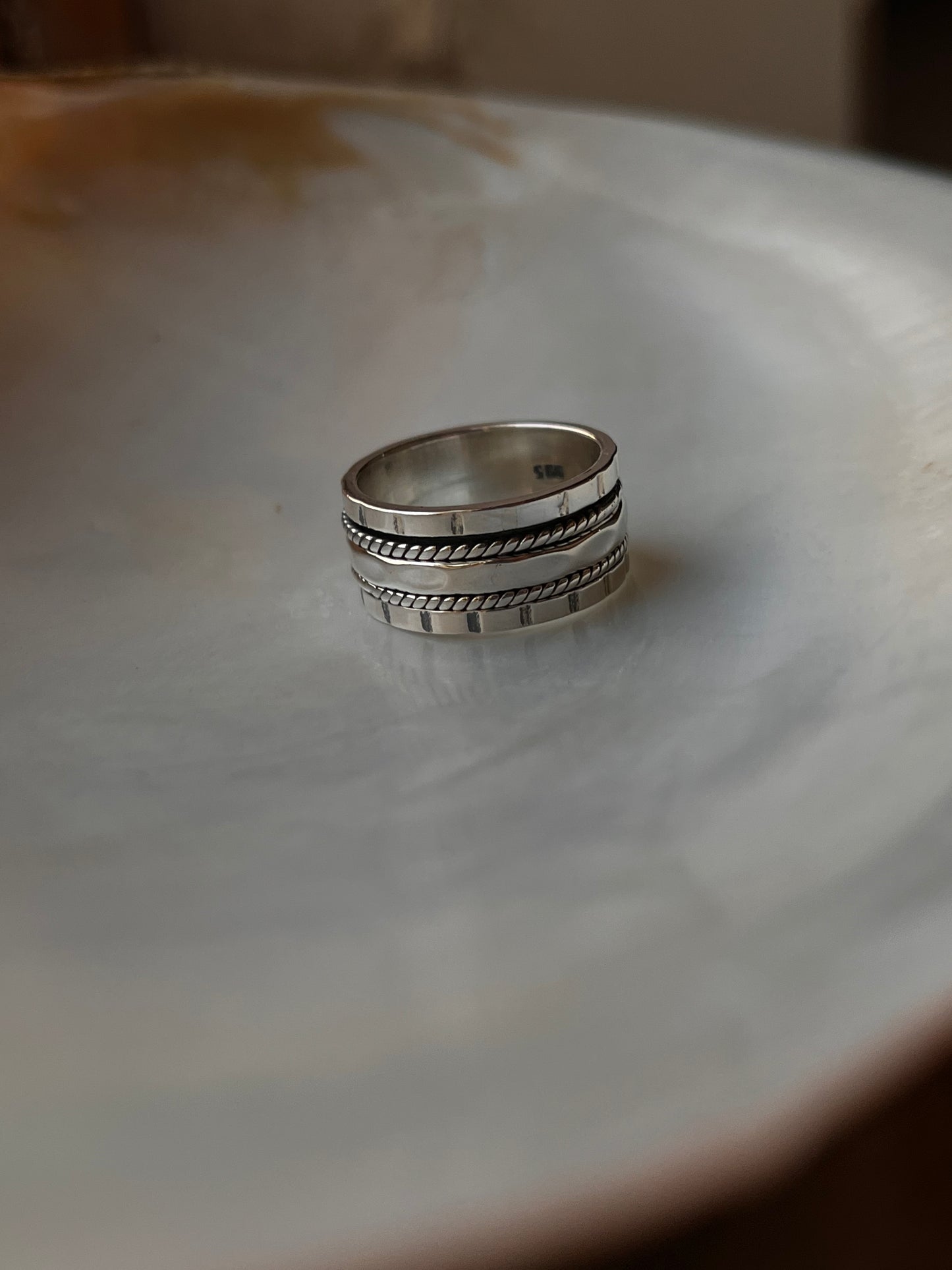 Tribal Stack Mix Spinner 925 Sterling Silver Ring
