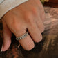 Handcrafted Balinese silver ring with fixed size and detailed craftsmanship.