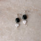 925 Sterling Silver Green Aventurine, Howlite & Clear Quartz Earrings
