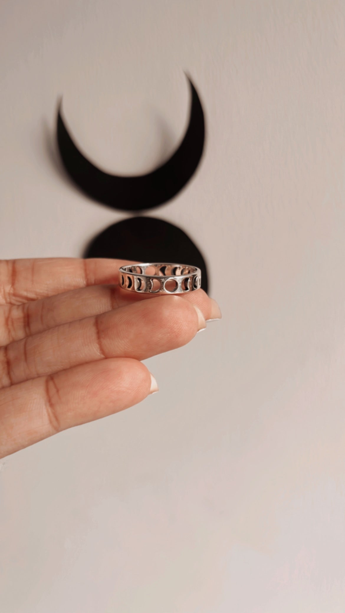 Moon Phases Sterling Silver Ring