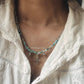 Artisan Boho Necklace with Natural Turquoise and Tribal Kolam Sterling Silver  