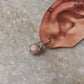 Rose Quartz Cushion Cut Halo Cz  925 Sterling Silver Earrings