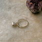 925 Sterling Silver Random Hammered Sleek Heart Charm Stack Band Ring