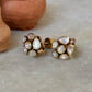 925 Sterling Silver Gold Plated Moissanite Polki studs Earrings
