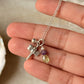925 Sterling Silver Peridot, Amethyst Crystal Charms, Silver Dragonfly  & Ball Charm Dainty Chain Necklace