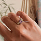 925 Sterling Silver Amethyst & Peridot Floral Wire Wrapped Handcrafted Ring