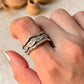 925 Sterling Silver Bohemian Hill Tribe Handcrafted Adjustable Ring