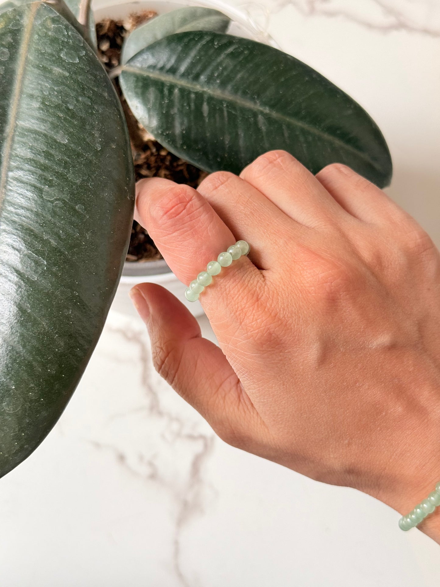 Green Aventurine 4MM Crystal Stretchy Rings