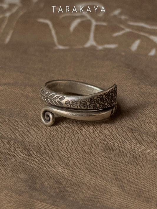 925 Sterling Silver Bohemian Hill Tribe Earth Song Spiral Handcrafted Adjustable Ring