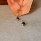 925 Sterling Silver Black Onyx Rope Handcrafted Boho Antique Style Hook Earrings