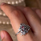 Handcrafted 925 sterling silver floral ring with pink tourmaline