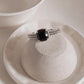 Sophisticated Vintage Silver Ring with Square Cut Black Onyx
