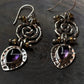  Amethyst gemstone spiral fusion earrings crafted in 925 silver  