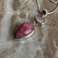 925 Sterling Silver Rose Quartz Oval, Rhodochrosite Pear Handcrafted One of a Kind Pendant