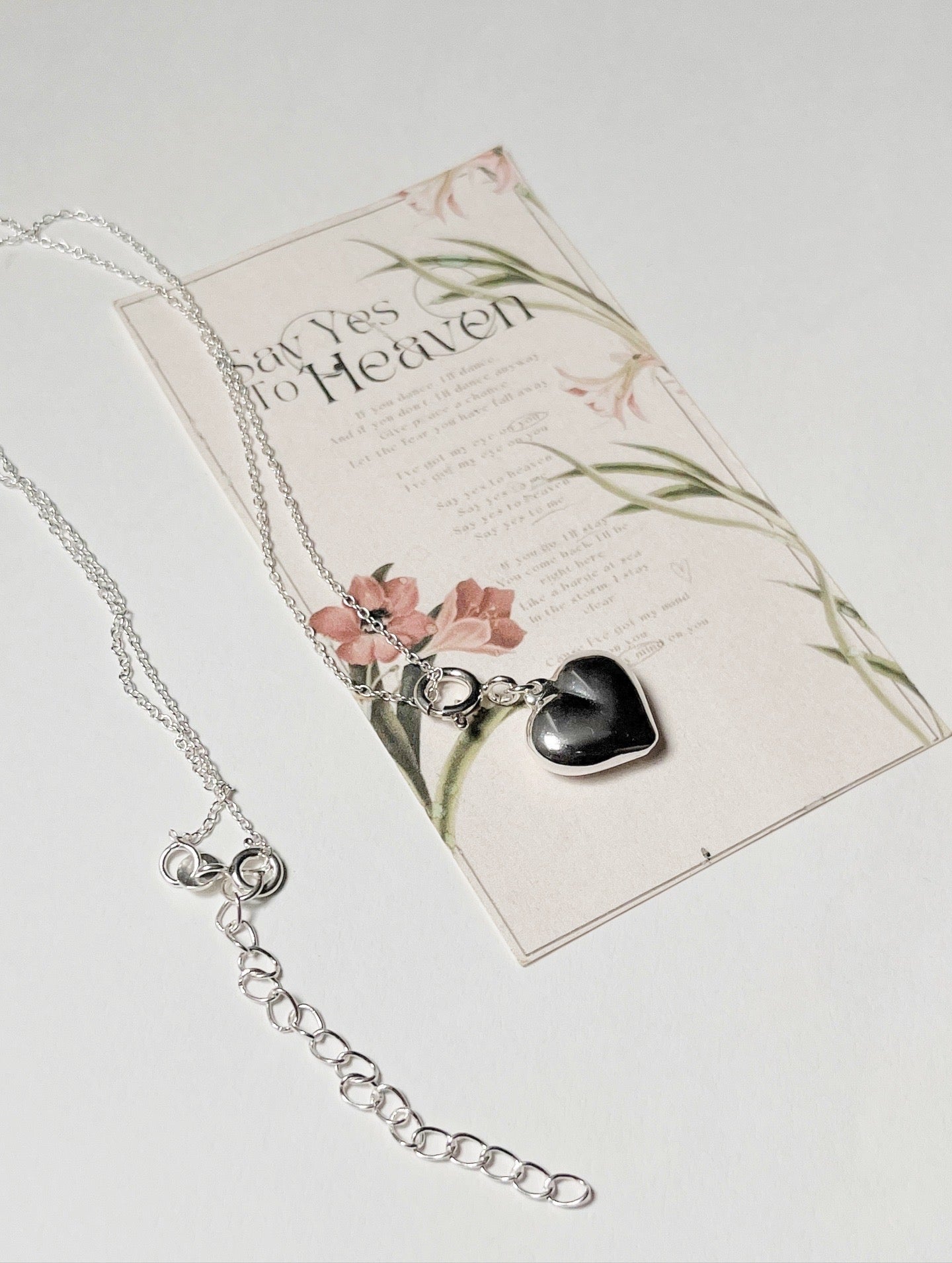 Big Chunky Italian Heart 925 Sterling Silver Necklace
