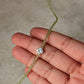 925 Sterling Silver Peridot 2mm Floral Charm Necklace