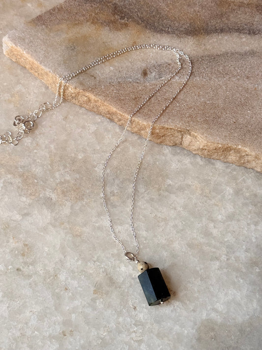 Serpentine, Dalmatian Jasper Crystal 925 Sterling Silver Necklace