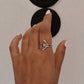 Stylish duality silver ring with complementary design for a chic look