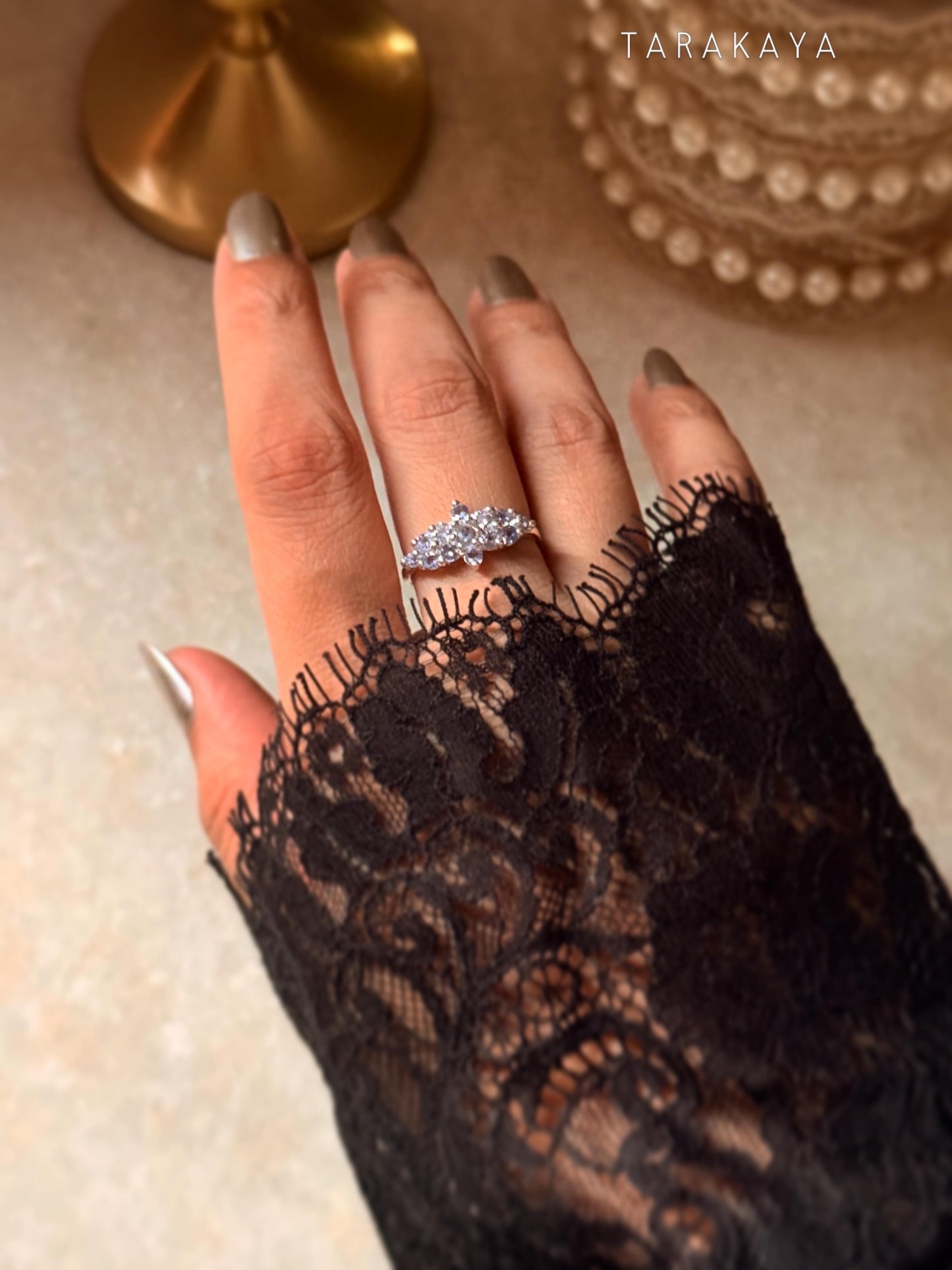 925 Sterling Silver Tanzanite Faceted Ring