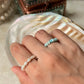 Natural Crystal Stretchy Larimar 3-4mm & Fresh Water Pearl Rings