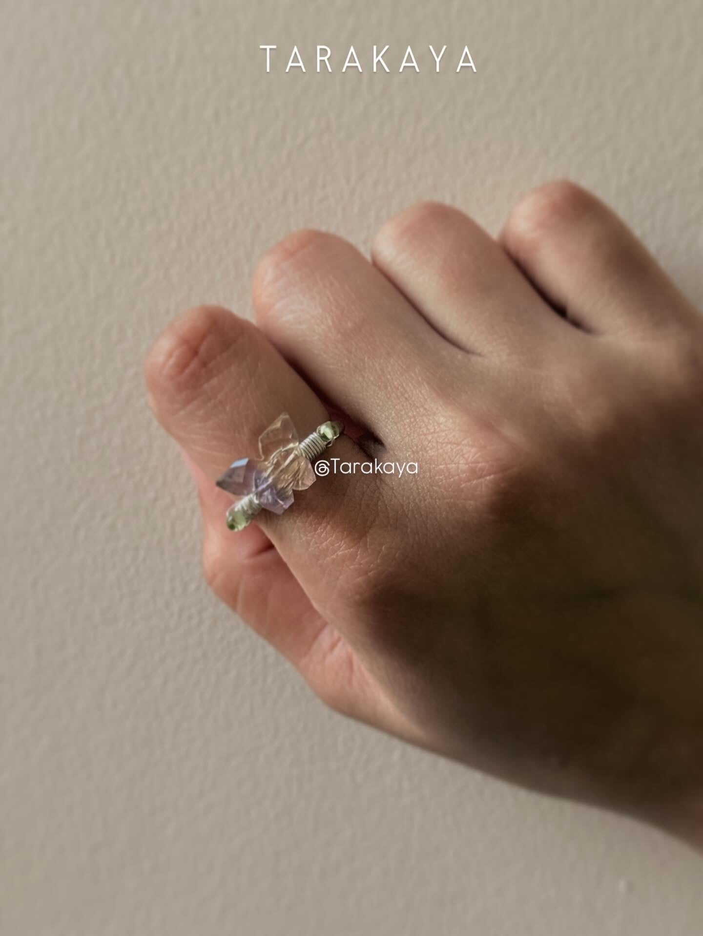 925 Sterling Silver Ametrine Butterfly, Peridot Wire Wrapped Handcrafted Ring