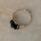 925 Sterling Silver Black Tourmaline Chips Wire Wrapped Handcrafted Ring