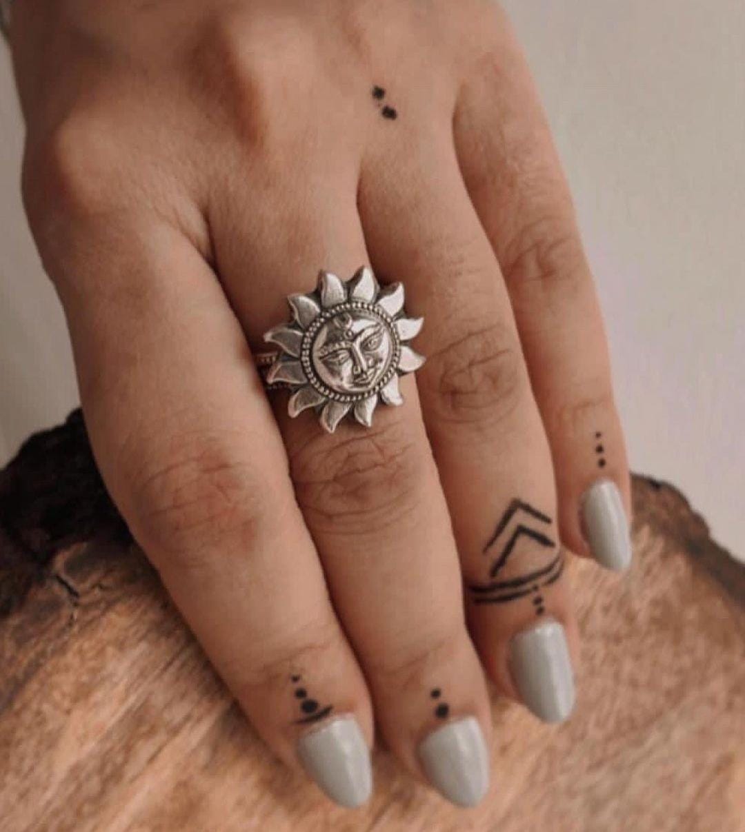 Surya Dev adjustable sterling silver ring