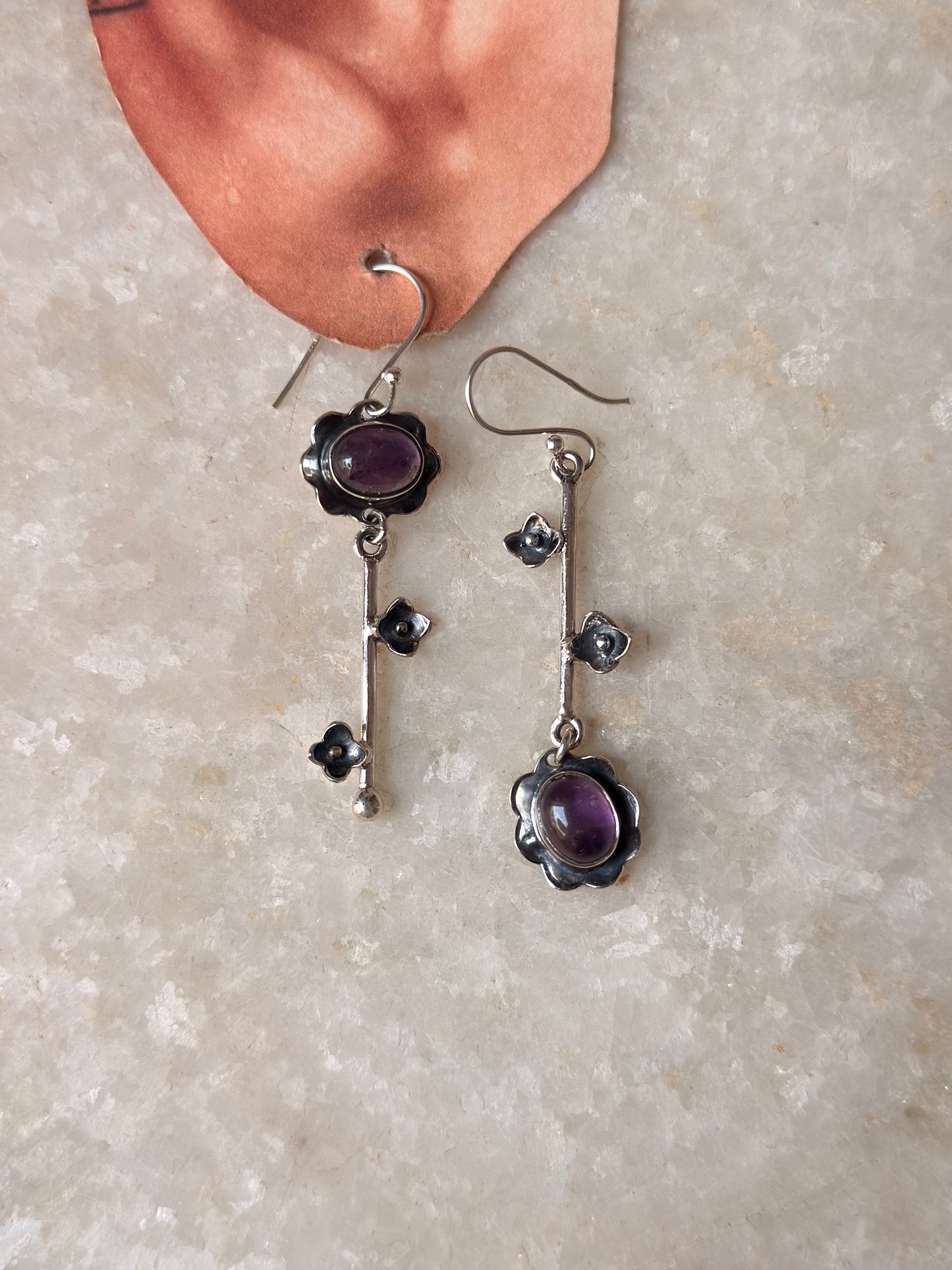 925 Sterling Silver Amethyst Forest Enchantments Mix Match Earrings