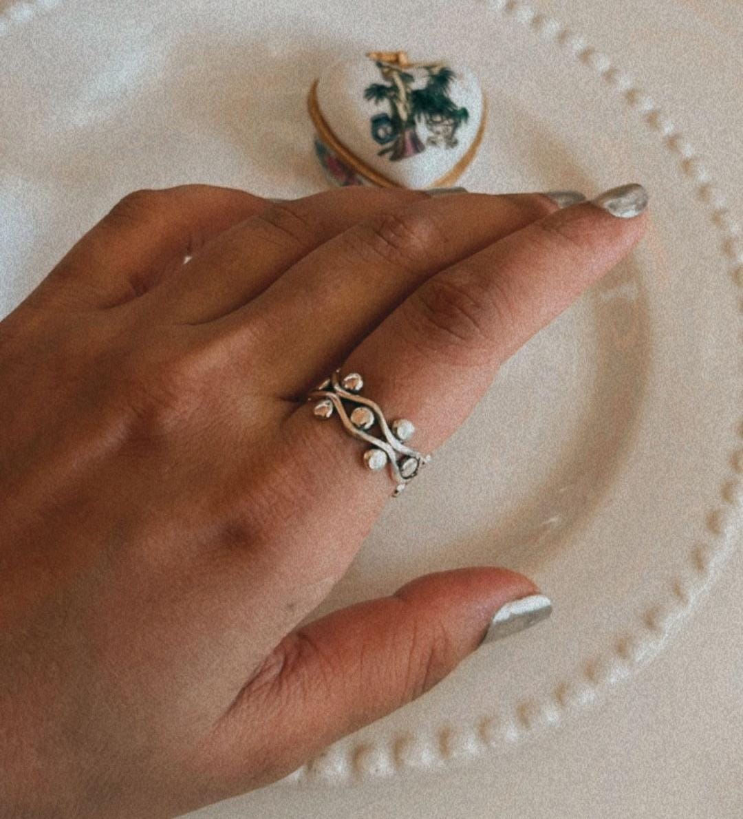 Boho-style Tribey ring in sterling silver