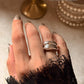925 Sterling Silver Chunky Twin Hula Dome Band Ring