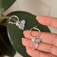 925 Sterling Silver Rose Quartz Heart, Opal Star and Fresh Water Pearl Handcrafted Hoops