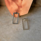 925 Sterling Silver Chunky Italian 2 in 1 Rectangular Statement Studs