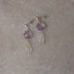 925 Sterling Silver Amethyst Flower , Peridot & Moonstone Earrings