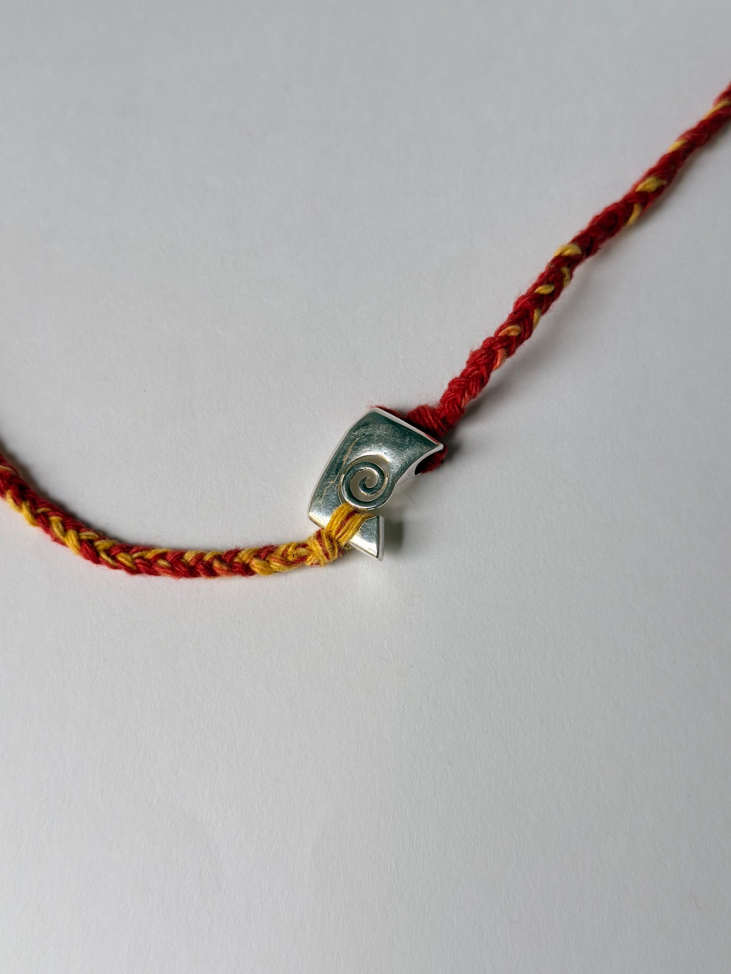 925 Sterling Silver Contemporary Spiral Reusable as Pendant Handcrafted Rakhi