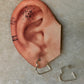 925 Sterling Silver Italian Heart Half Hoops
