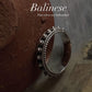 Timeless fixed size silver ring featuring a traditional Balinese motif.