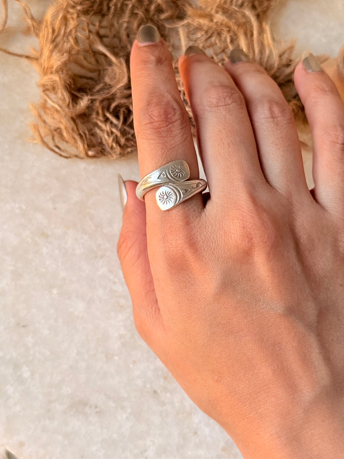 925 Sterling Silver Bohemian Hill Tribe Handcrafted Adjustable Ring