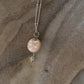 925 Sterling Silver Mother of Pearl Full Moon Face Carved White Topaz North Star Cable Dot Handcrafted Necklace