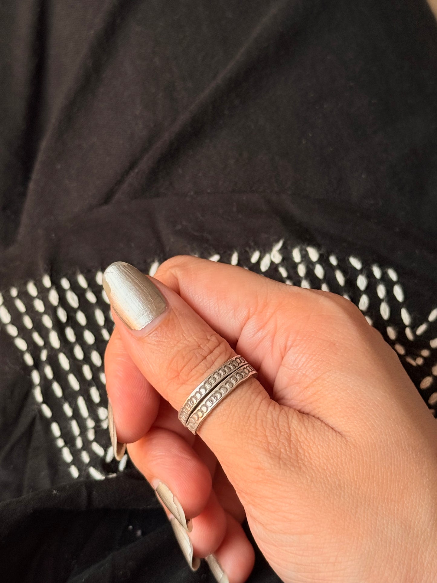 925 Sterling Silver Bohemian Hill Tribe Handcrafted Adjustable Ring