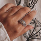 Opal silver ring with vintage design