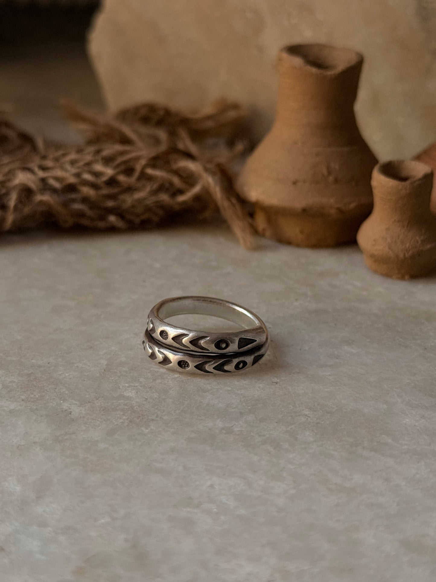925 Sterling Silver Bohemian Hill Tribe Handcrafted Adjustable Ring